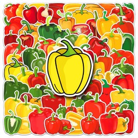 50 Pcs Chili Stickers Waterproof Cute Vegetable Sticker for Laptop Water Bottle Skateboard Luggage Scrapbook Bumper Car Bike Guitar Notebook,Vinyl Cartoon Funny Pepper Stickers for Kids Teens Adults