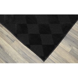 Garland Rug Diamond 2 ft. x 12 ft. Area Rug Large Runner Black