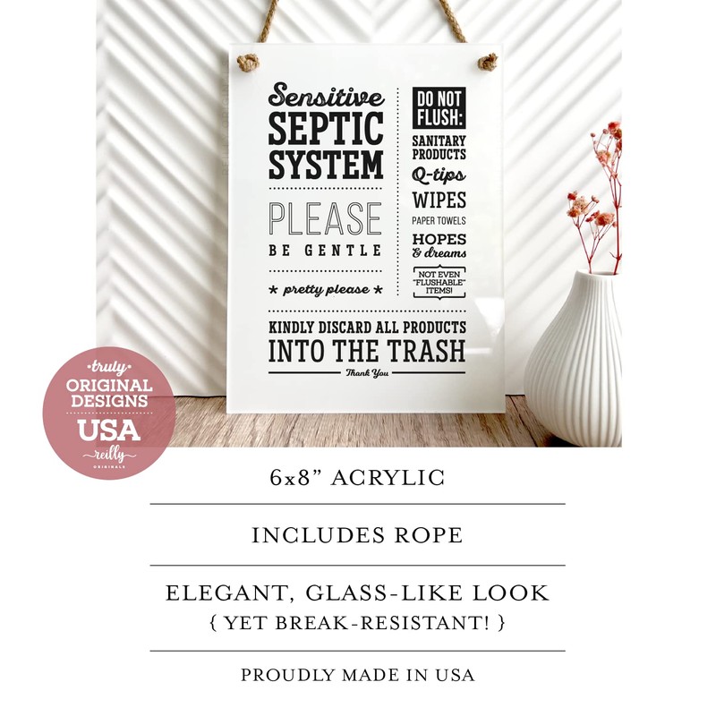 Reilly Originals 6x8 Inch Septic System Please Be Gentle Designer