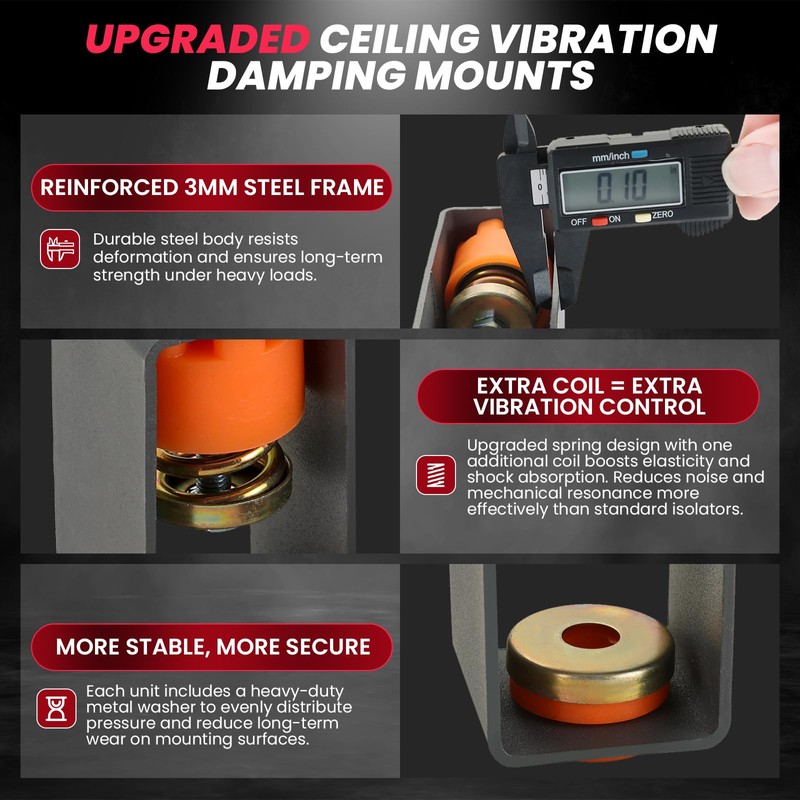 AMGSH Ceiling Vibration Damping Mounts Pro, 4 Pack Spring Vibration