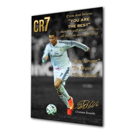 Medium A4 Unframed Print Cristiano Ronaldo CR7 Gold Motivational Football Legend Tribute Poster with Signature (Copy) Inspirational Golden Quotes