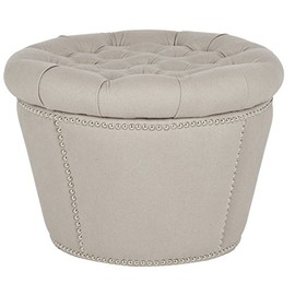 Safavieh Mercer Collection Vanessa Storage Ottoman, Taupe