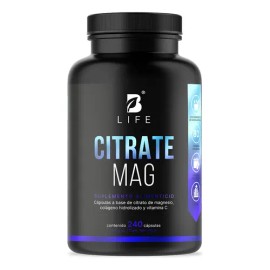 Citrato de Magnesio con 240 Cápsulas | 2400 mg por Porción | Alta Absorción y Biodisponibilidad | Con Vitamina C y Colágeno | Citrate Mag B Life