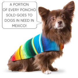 Handmade Dog Poncho from Mexican Serape Blanket - Dog Clothes - Coat - Costume - Sweater - Vest