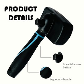 Richpet Dog & Cat Brush, Dog Brush for Shedding, Cat & Dog Grooming, Self Cleaning Slicker Brush for dogs & cats, Grooming Brushes for Long Short Haired Dogs, Cats, Deshedding Brush, Rake Comb (Large)