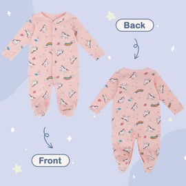 MK MATT KEELY 2 Pack Baby Clothes for Boys Girls Unisex Newborn Sleepsuits Soft Cotton Baby Grows Newborn Baby Gifts,Polka Dots White+Pink,10 11 12 Months