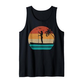 SUP Surfer Water Sports SUP Girl Sunset Stand Up Paddleboard Tank Top