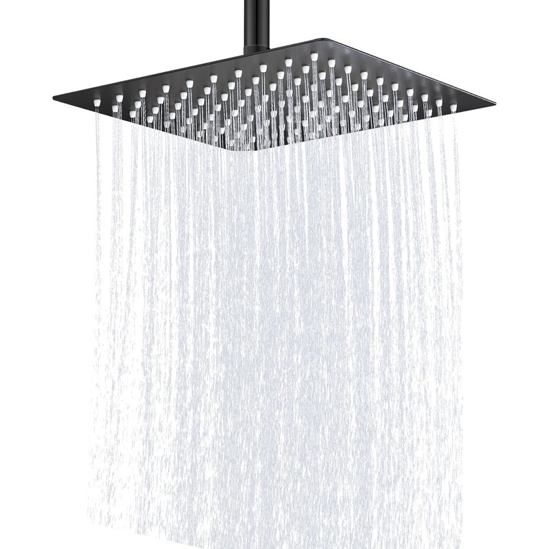 Rain Shower Head 10'' High Pressure Square Rainfall Shower Head