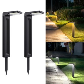 Sunvivo Solar Pathway Lights,2 Modes(Cool White or Warm White),Bright Solar Path Lights Outdoor Waterproof,Perfect Elegant Guide Light or Deco for Yard,Garden,Lawn,Sideway,Driveway,Walkway (2Pack)