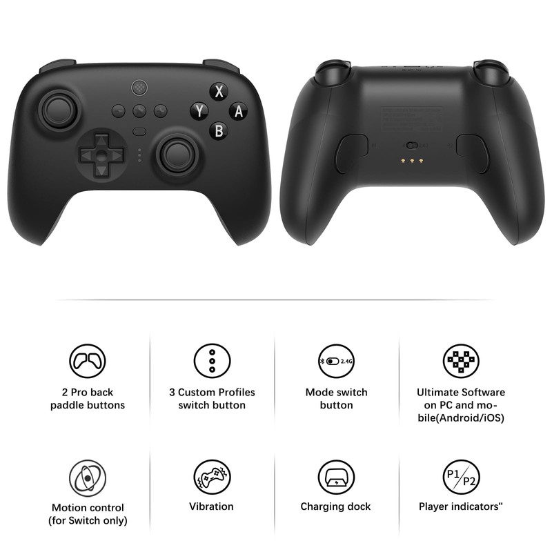 8Bitdo Ultimate Bluetooth Switch Pro Controller with Charging Dock, Wireless
