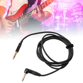 FLanger Gold Instrument Cable 6ft, 1/4in TS Male Plugs, Gold Contacts, Straight Connectors, Clear Sound Transmission (Straight Elbow Plug)