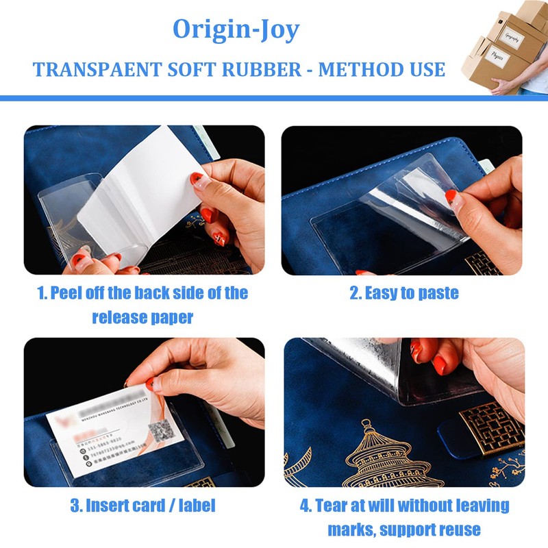 Origin-Joy 35 PCS Self Adhesive Index Card Pockets with Top