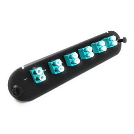 RiteAV - CCH LC/LC (6 Port Duplex w/12 Fiber Connectors) Adapter Panel (Non-LGX) Aqua/Black (50/125) for Aqua OM3 Multimode 10Gb