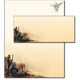 Nativity Christmas Holiday Letterhead Paper with Matching Envelopes - 40 Sets