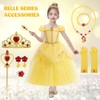 TOLOYE Princess Costumes for Girls, Belle Dress Up for Girls