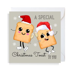 Second Ave Funny Christmas Toast To You Square Xmas Holiday Festive Greetings Card