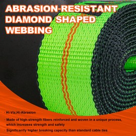 Mimanchi 8 Point Roll Back Vehicle Tie Down Straps Kit, 2" x 16', Heavy Duty Car Hauling Straps for Trailers with Ratchet Handle, Chain Tail on Both Ends - Tow Truck Equipment