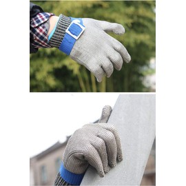 ThreeH Cut Resistant Work Gloves, Stainless Steel, 316L, Wire Mesh, Butcher Gloves, GL09 (Pack of 1)