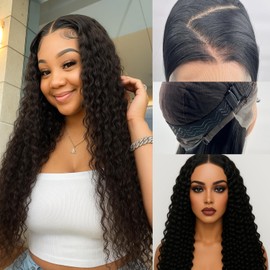 Synthetic Lace Front Wig 13x6 HD Lace Front Wig for Black Women 28inch Curly Hair Glueless Wig Pre-Plucked Wigs Beginner Friendly Natural Hairline Glueless Heat Resistant Lace Front Wig Long Curly Wig