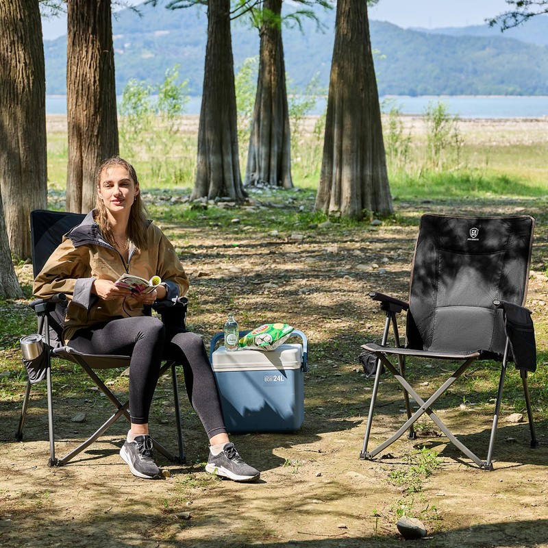 EVER ADVANCED Reclining Camping Chairs for Adult Lightweight, Folding Recliner