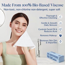 RPE Life Face Towels Disposable Extra Large Facial Towel Soft XL Face Towelettes Cloths for Washing Cleansing Facial Dry Wipes Clean Towels, 60 Ct, 1 Pack