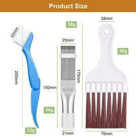 Condenser Cleaning Comb, Air Conditioning Comb, Pack of 3 Air Conditioning Slats Comb, Condenser Comb Dryer Aeg, Air Conditioning Slats Comb, for Cleaning Air Conditioners, Refrigerators, Evaporators