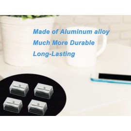 Wekoil Metal Pencil Sharpeners Aluminum Alloy Handheld Single Hole Manual Sharpener 6Pcs Rectangular Pencil Sharpeners with Cover and Replacement 6Pcs Sharpener Blade Sharpening Standard Size Pencils