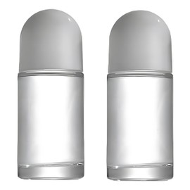 Kryoflare 2Pcs Glass Roll-On Bottles, 50ML, White with Plastic Roller Ball and Cap for Essential Oils
