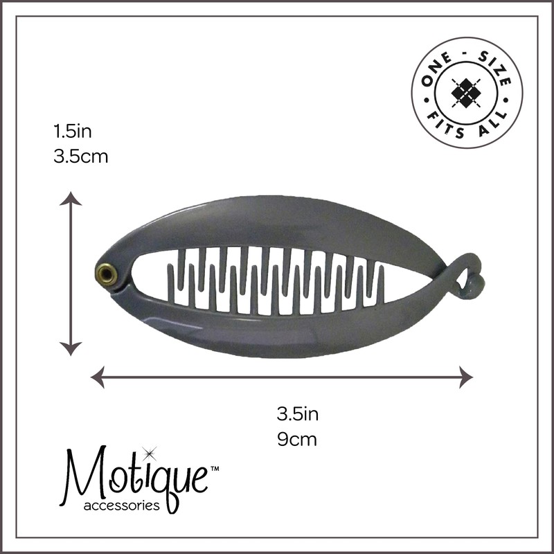 SET OF TWO Grey 3.5 Inch Mini Banana Clip Hair