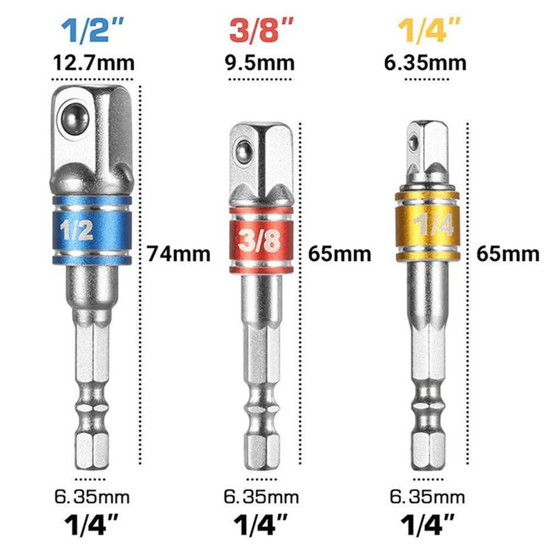 Aiweijia Impact Grade Socket Adapter Set,Bit Adapter Socket Wrench Adapter