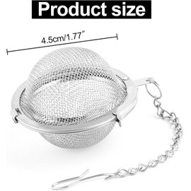 Stainless Steel Mesh Tea Ball with Chain, 8Pcs Stainless Steel Mesh Tea Ball Strainers,Mesh Tea Balls Infuser with Extended Chain Hook