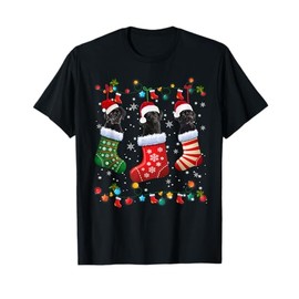 Christmas Socks Pajama Black Lab Labrador Dog Puppy Lover T-Shirt for Men Women Kids