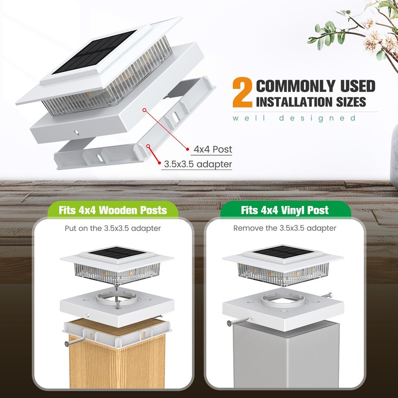 Post Cap Lights 16pack, 4x4 Deck Fence Post Solar Lights