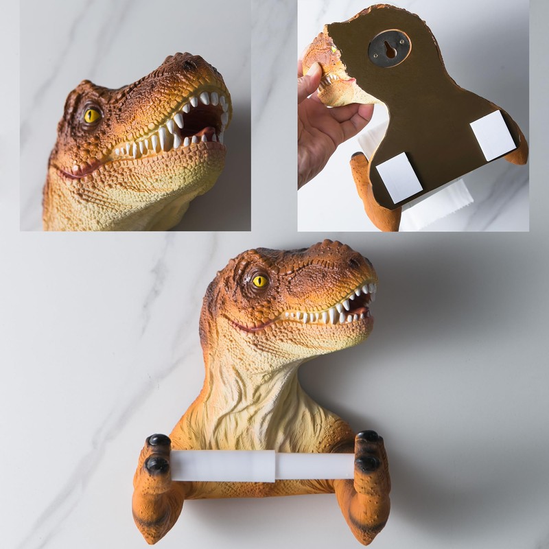Banllis Dinosaur Toilet Paper Holder Wall Mount, Dino T- Rex