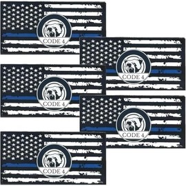 Thin Blue Line Sticker Code 4,Black White and Blue Stripe American Flag Car Stickers,Commemorative Stickers,Honoring Police Law Enforcement Vinyl Window Bumper Sticker (5)