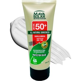 Maya Solar. Bloqueador Solar Corporal. 100% Ingredientes Naturales Minerales SPF 50+ Uso Diario 204 ml