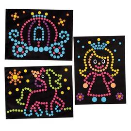 Baker Ross FE519 Fairy Tale Dotty Art - Pack of 8, No Mess Dotty Crafts for Kids to Decorate and Display for Arts and Crafts Activities