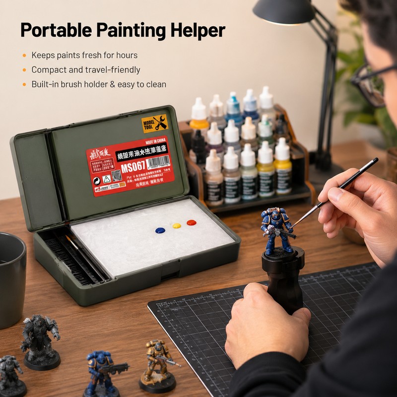 Portable Wet Palette Set for Acrylic Miniature Painting, Stay-Wet Paint