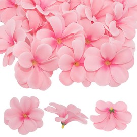 FZBNSRKO 100 Pcs 2.8" Hawaiian Plumeria Frangipani Flower Heads Artificial Flower Heads for Wedding Flowers Garland DIY Jewelry Hair Clips Headbands Accessories(Pink and Hot Pink)
