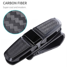 AILAY-AUTOPARTS 2PCS Car Sun Visor Glasses Clip Universal Carbon Fibre Sunglasses Card Holder