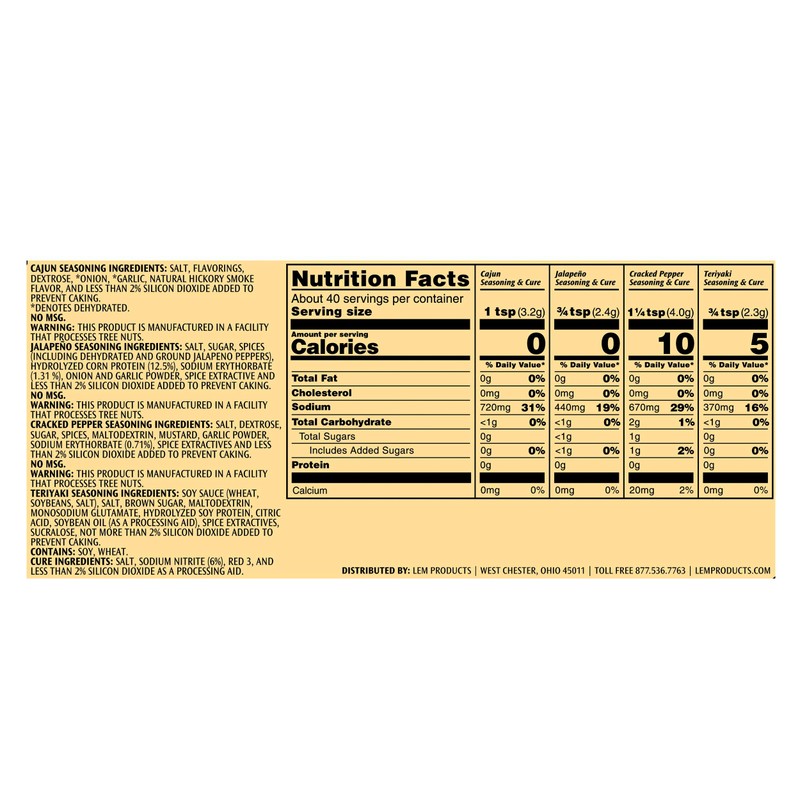 LEM Products Backwoods Jerky Seasoning Variety Pack, Includes Cajun, Jalapeno,