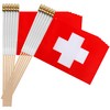 TSMD Switzerland Stick Flag Swiss Small Mini Hand Held Flags,5x8