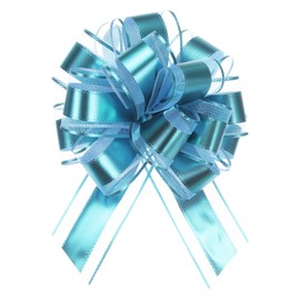 Unifizz 12pcs 9 Inch Light Blue Large Pull Bow Metallic Gift Bows for Wedding Baskets Christmas Party Car Gifts Wrapping