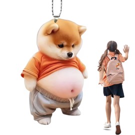 KVKIE Shiba Inu Keychain, Stylish, Cute, Shiba Inu, Goods, Mascot, Keychain, Dog, Keychain, Car Backpack, and More, orange