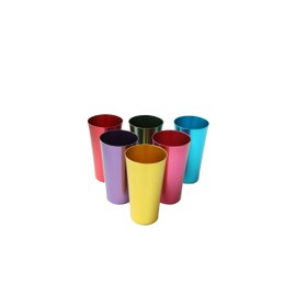 Trademark Innovations 6 Cup Retro Aluminum Tumblers, 14 oz, Multicolor cups-14 oz (Assorted Colors)