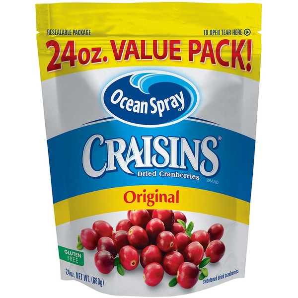 Ocean Spray Craisins Dried Cranberries Original (24 Ounce, Pack of 8)