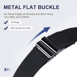 TOURZOO No Show Invisible Belt for Women/Men Elastic Web Strap Waist Stretch Belt with Flat Buckle for Jeans Pants Dresses