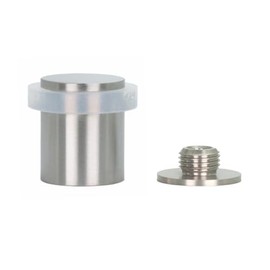 EVI Topes de puerta | Tope de puerta de acero inoxidable - Cierre de tornillo - Protector de goma blanca - Tope de puerta de 0.94 x 1.18 pulgadas