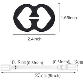 Thsinde Bra Strap Clips, 12 Bra Clips and Bra Straps Holder Women’s Black,White,Beige for Full Cup Size (Black, Beige, White,Transparent 19pcs)