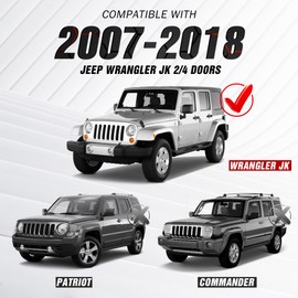 EYOUHZ for Wrangler JK Front Skid Plate Lower Guard Compatible with 2007-2018 Jeep Wrangler JK JKU Unlimited (Not Fits Original Factory Bumpers), Carbon Steel Bumper Cover Engine Protection Protector